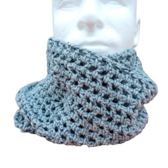 Handmade Other - Handmade Men's Hipster Infinity Scarf Cowl Gray Acrylic Vegan OS